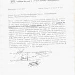 Memorando da Sec. Educação.