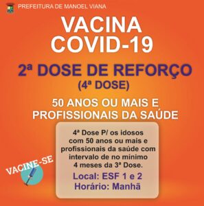 Covid-19: 4ª Dose para idosos de 50+ e Profissionais da Saúde