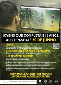 Prazo para Alistamento Militar se encerra no dia 30 de junho.