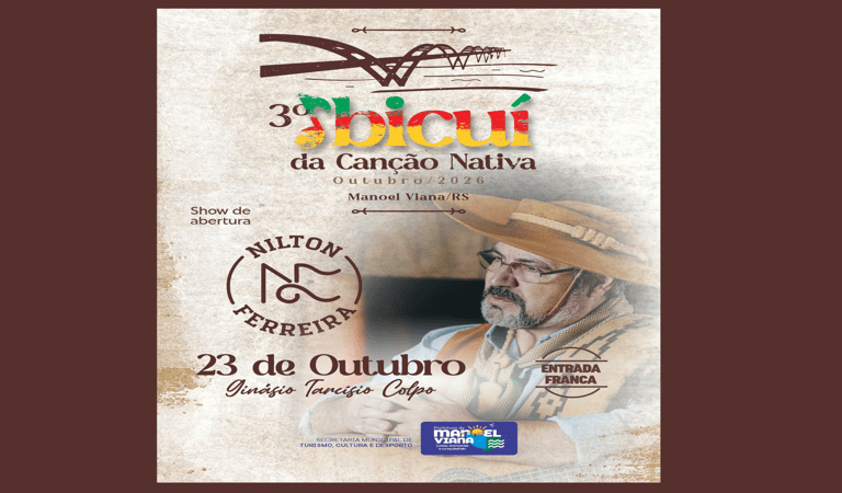 A 3ª Edição do Ibicuí da Canção Nativa já tem show confirmado para a primeira noite!